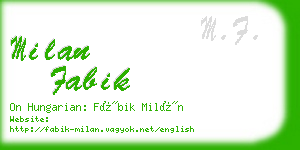 milan fabik business card